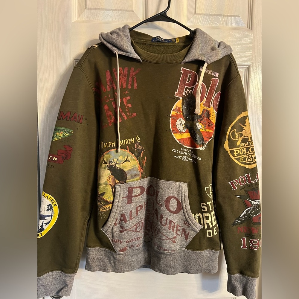 Polo Ralph Lauren Sportsman Hoodie Outdoors Maine Wildlife Sweatshirt Hoodie M